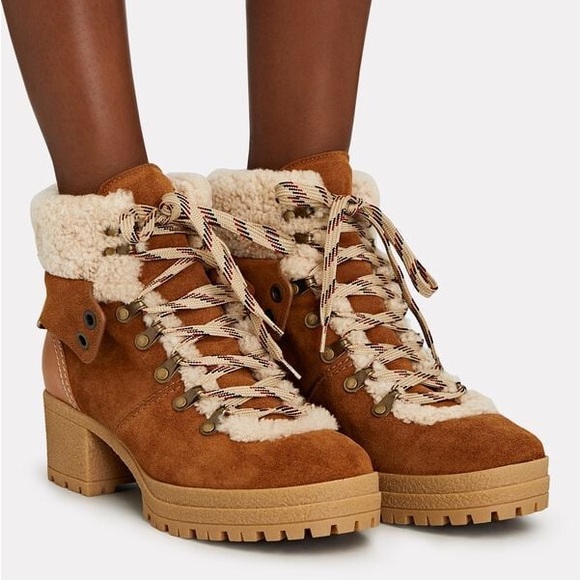 See by Chloe Eileen Tan Block Heel Ankle Boots | Size 39 - Picture 3 of 9